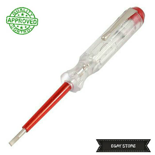 Obeng Test Pen Listrik Pipih Testpen Elektrik AC Screwdriver