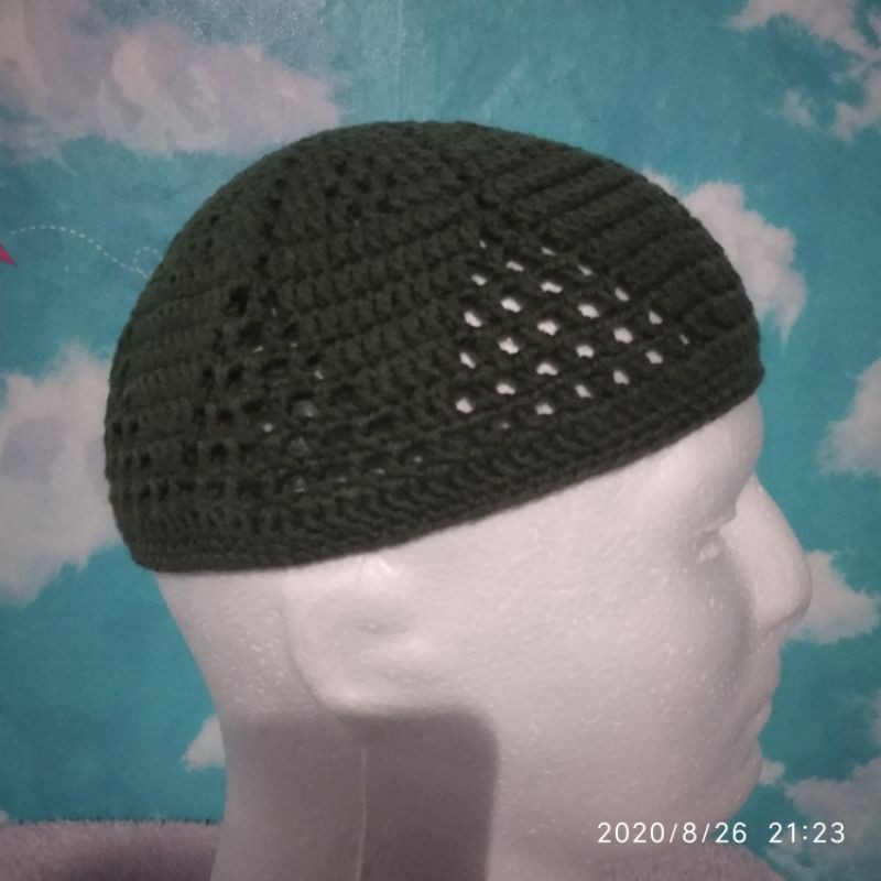 Peci rajut Al ihsan ( motif flower )