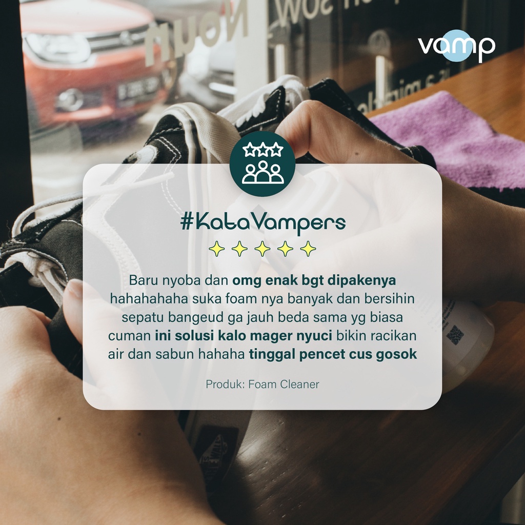 FOAM CLEANER by Vamp | Shoe Cleaner Pembersih Sepatu Sneakers &amp; Tas Sabun Cuci Serba Guna Vamp Shoe Care | Easy Cleen