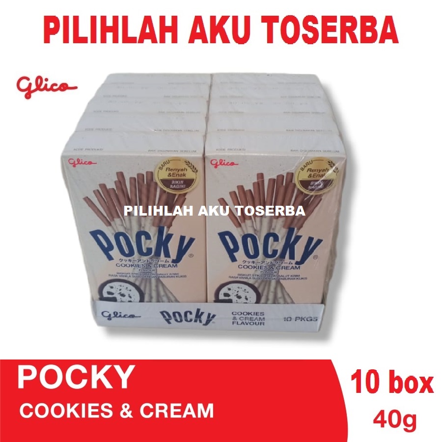 Glico Pocky REGULAR PACK COOKIES &amp; CREAM - (HARGA PER 10 BOX)