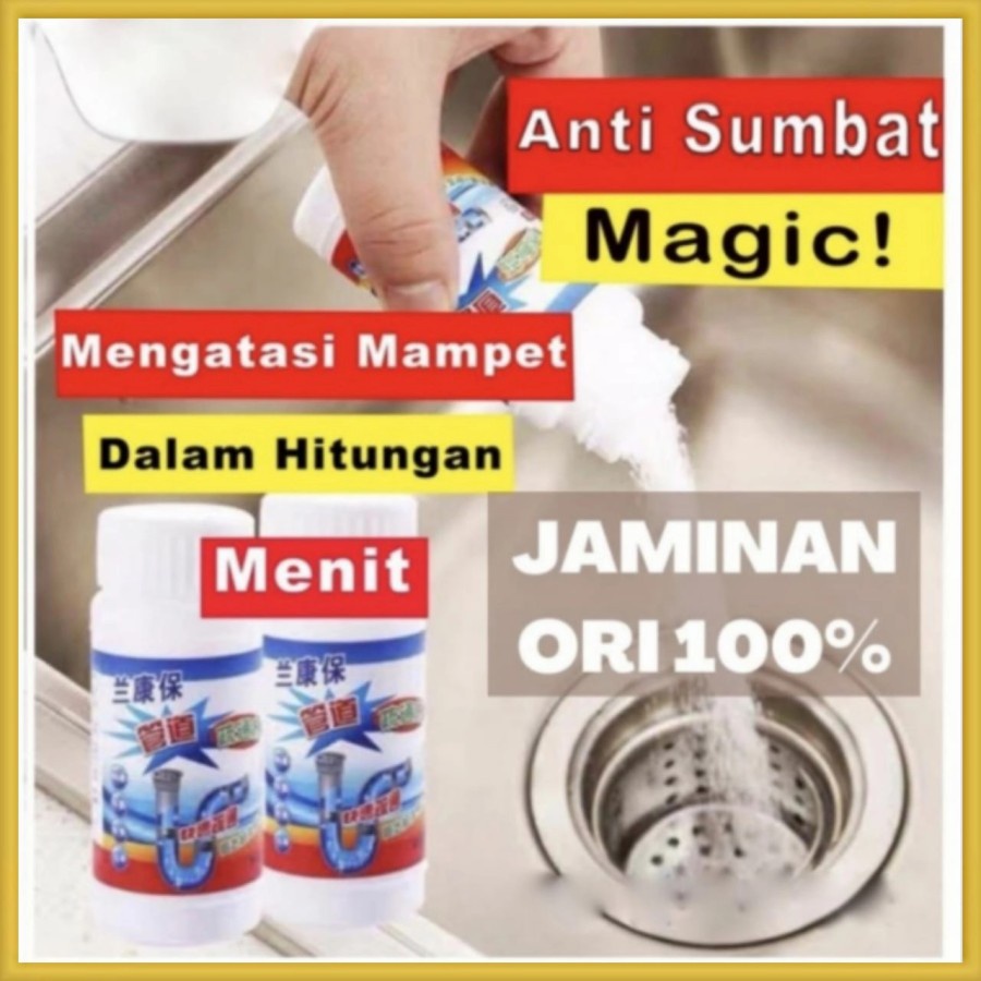 Bubuk Anti Sumbat Mampet Serbuk Pembersih Saluran Air WC Kloset Pipa