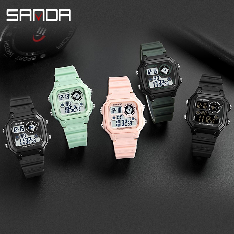 SANDA 418 Jam Tangan Pria Digital Tali Rubber Chronograph Anti Air WATCHKITE WKOS