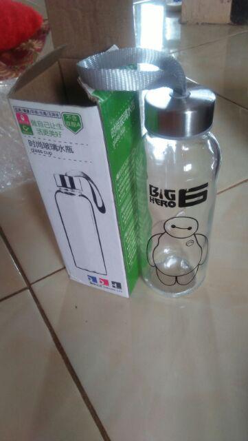 Bpt - B182 Botol Minum Kaca Karakter Clear / Free Kotak