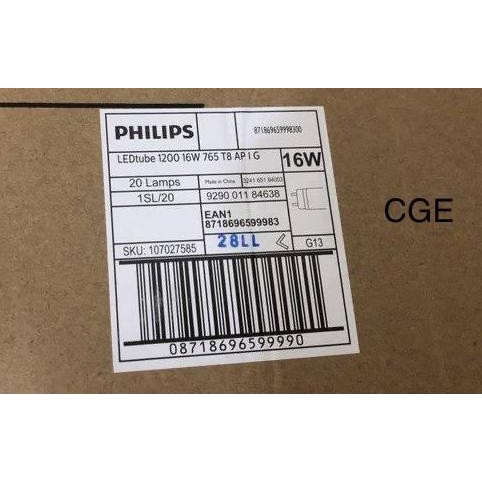Cantik T8 Philips Ecofit 16Watt 16W Tl Led Philips Ecofit Neon Philips Led - Tanpa Stater Gilaa