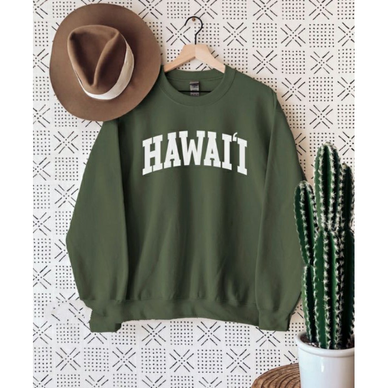 Sweater HAWAII BIG SIZE S - XXXXXL(6XL) Sweatshirt Crewneck Long Sleeve Fashion Pria Wanita Jumbo OVERSIZE 5XL 4XL 3XL 2XL XL L M