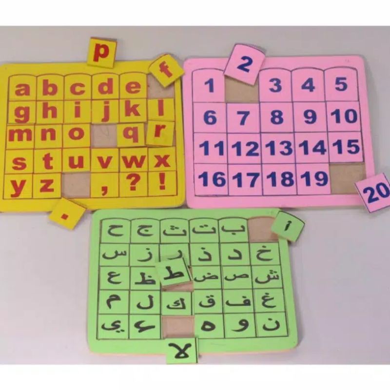 Puzzle Huruf Abjad, Puzzle Angka, dan Puzzle Huruf Hijaiyah