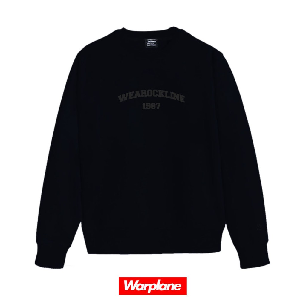 Warplane Crewneck Hitam /Switer Wrpln/Sweatshirt Doff Black