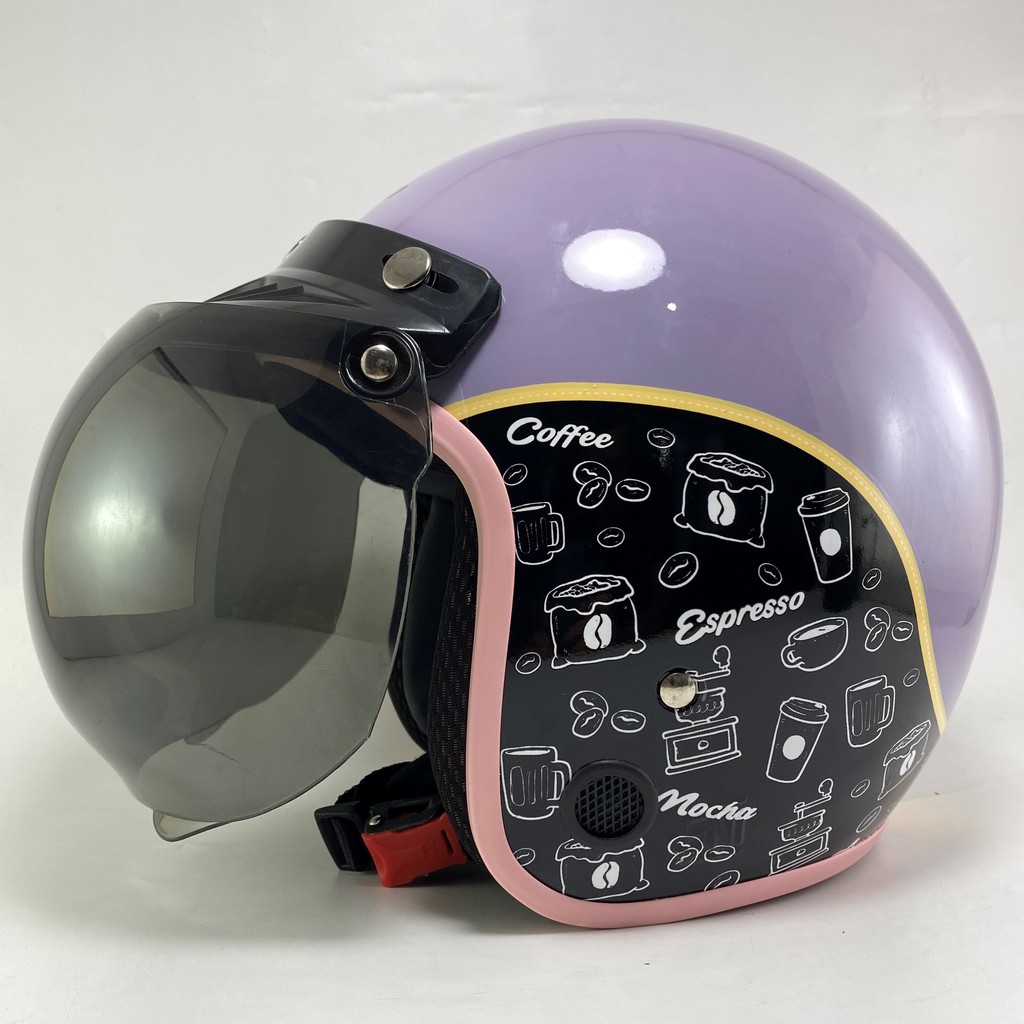 Helm Bogo Dewasa Kekinian Wanita Warna Pastel Lilac Helem Motor Sni Motif Viral Cod Kaca Cembung