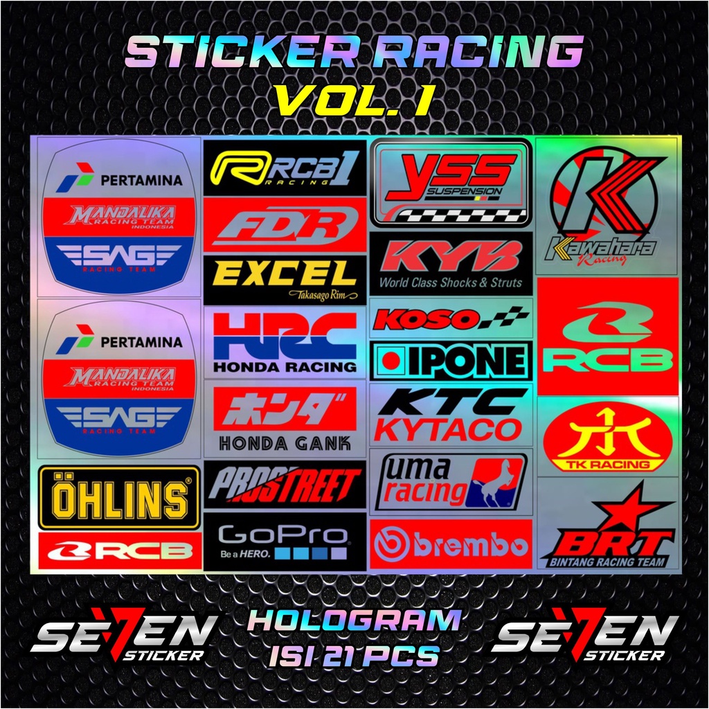 STICKER RACING HOLOGRAM / STIKER MOTOR/ STIKER PACK VOL 1