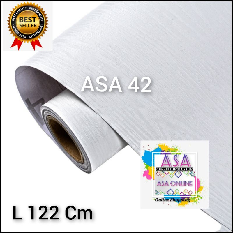 Stiker Kayu Berserat Putih Pelapis Dinding Lantai Lemari Meja Pintu Kamar Mandi L 120cm