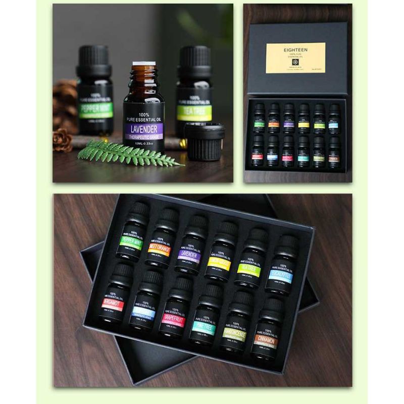 Essential Oil Set Diffuser Aromatherapy Paket Minyak Esensial Set Humidifier Flu Pappermint