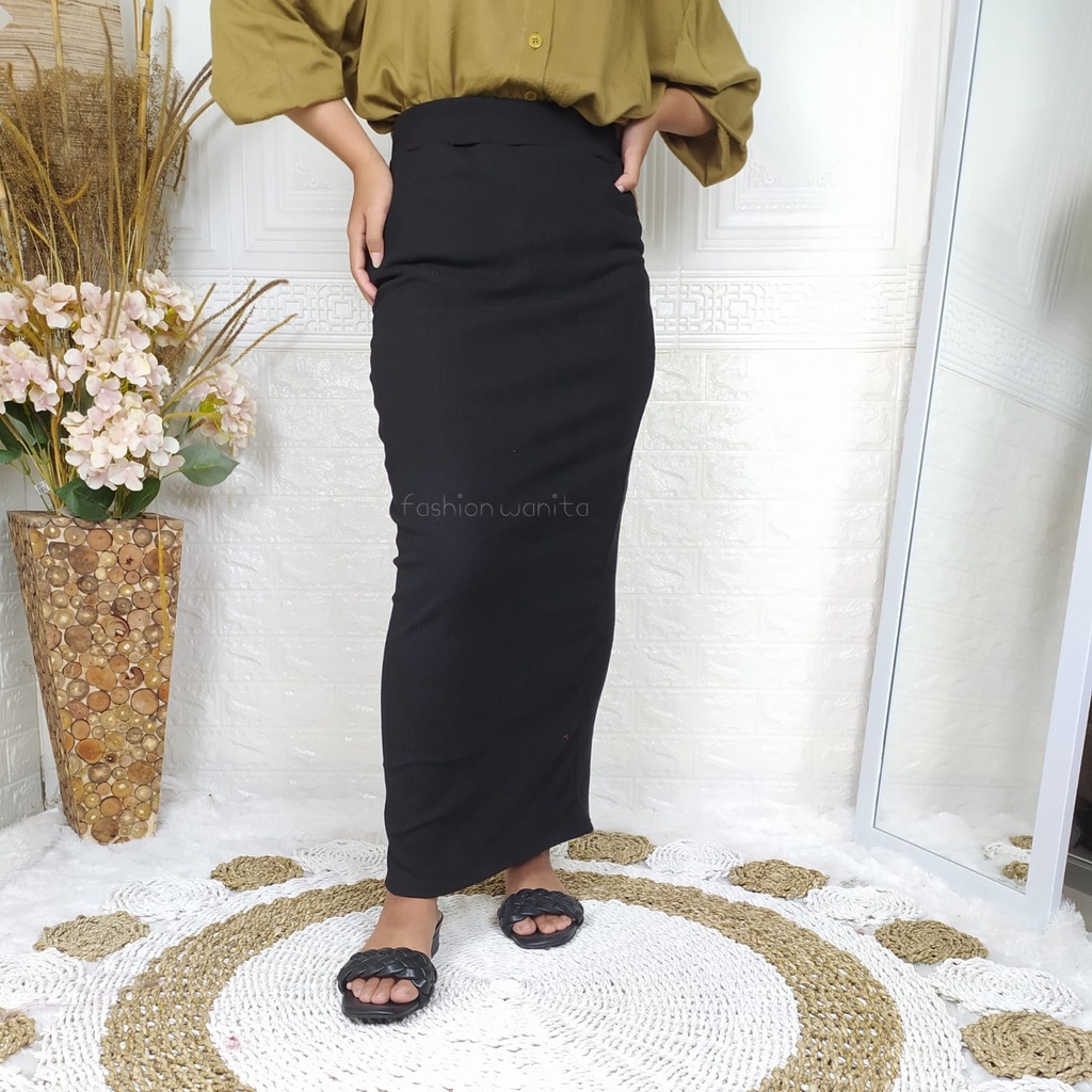 ROK SPAN PANJANG RAJUT PREMIUM/ROK SPAN PANJANG BAHAN RAJUT KNITTED