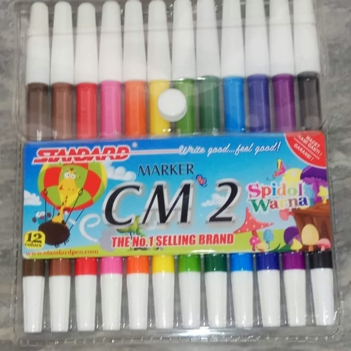 

Spidol kecil standard CM2 12 warna per pack