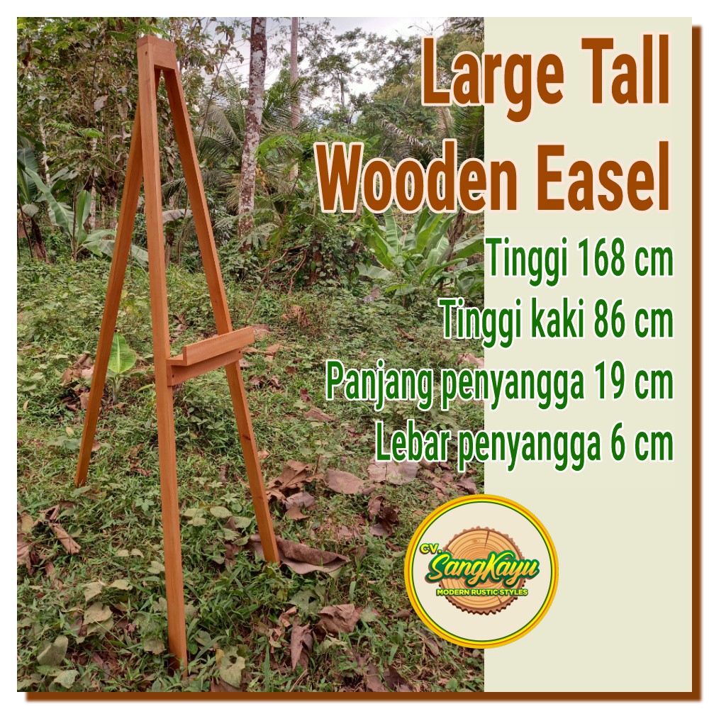 Wooden Easel 168 cm stand Frame kayu tripod canvas stand lukisan kayu