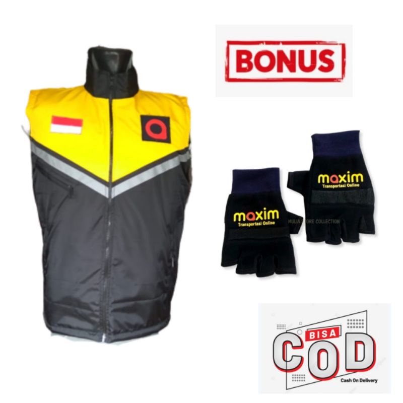 Rompi Motor Maxim Driver Bonus Sarung Tangan