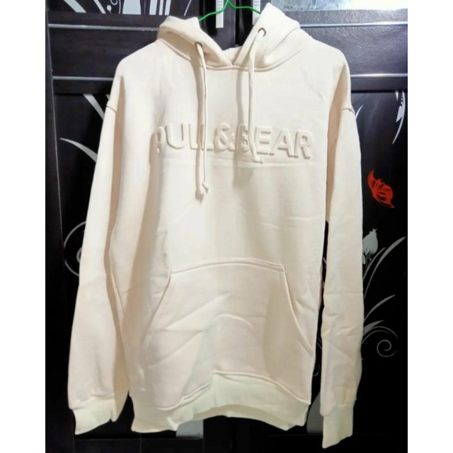 HOODIE PULL&BEAR CREAM SIZE M