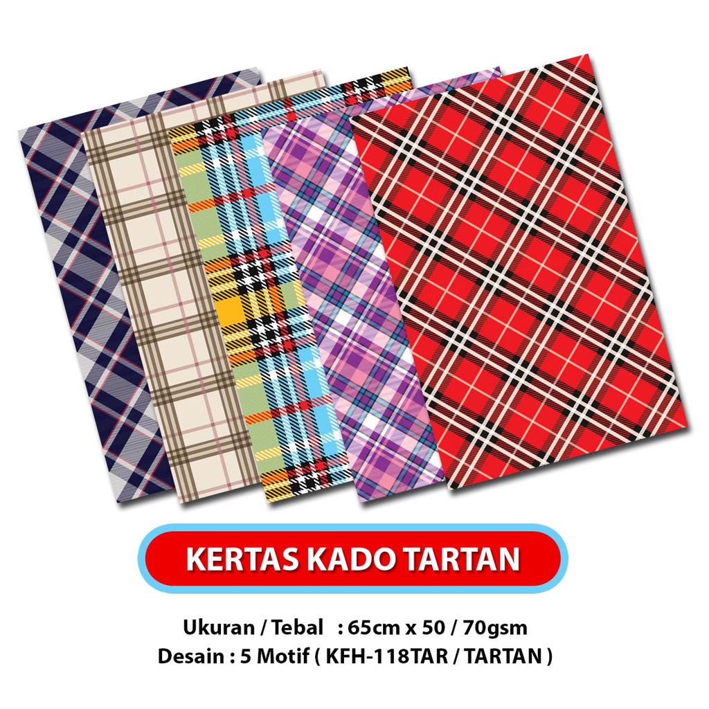 

Kertas Kado Tartan Squeezy isi 50 / Bungkus Kado / Kertas Wrapping / Wrapping Paper