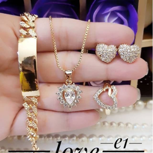 Xuping set perhiasan lapis emas 24k 0908i