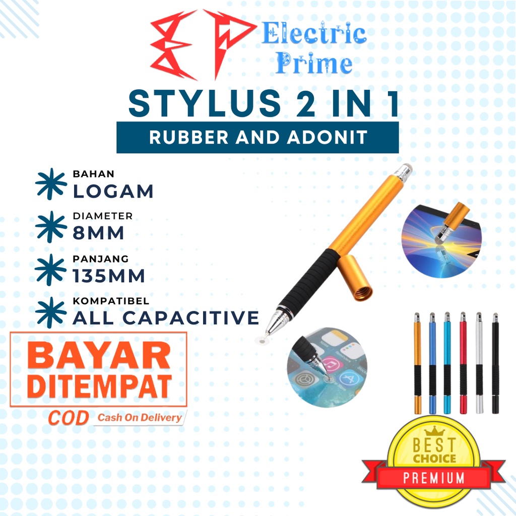 Stylus Pen 2 in 1 Tripledi Gambar Touch Drawing Tablet Tip Capacitive iPad Android Universal