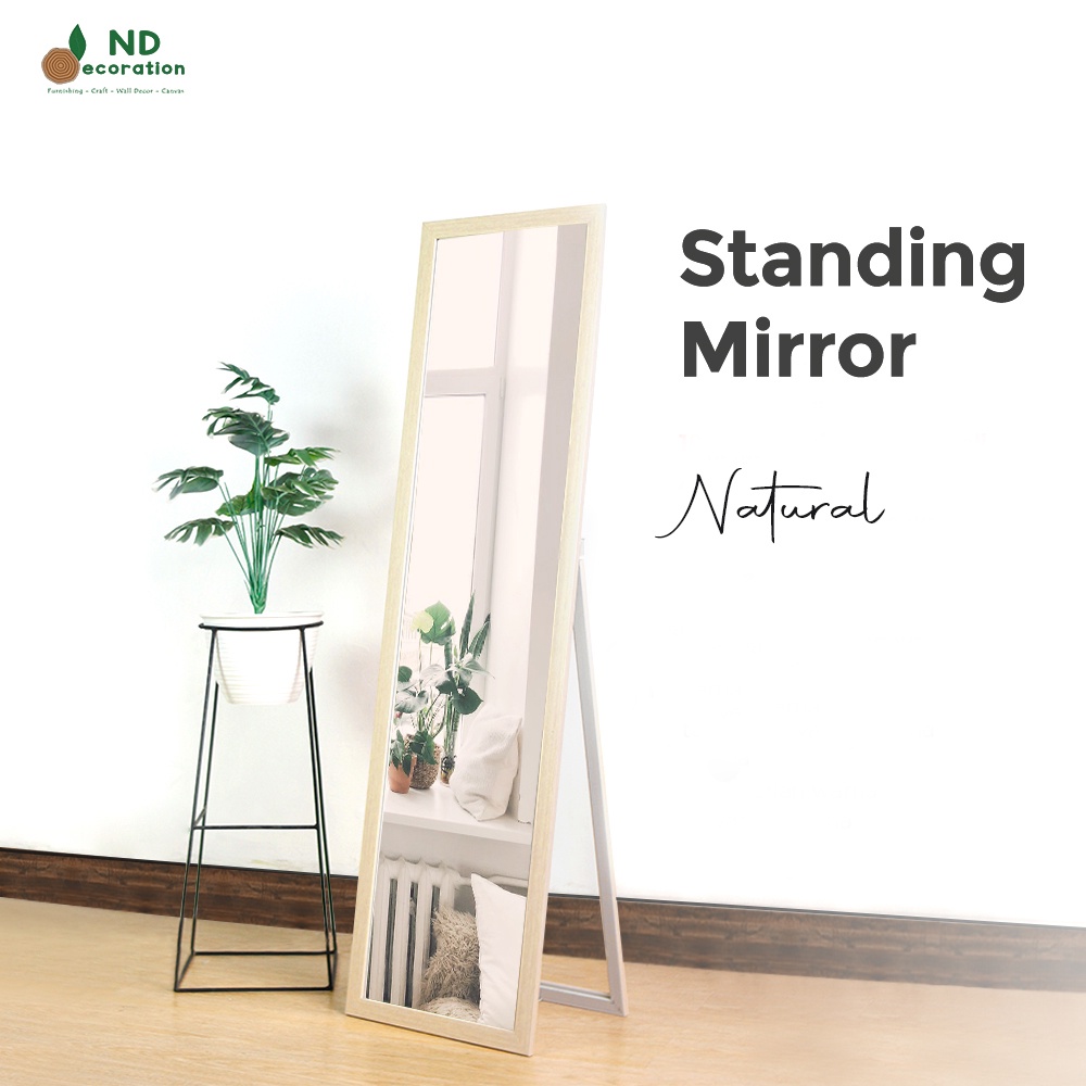 GOSEND ONLY - STANDING MIRROR / CERMIN / CERMIN STANDING / CERMIN GANTUNG / CERMIN DINDING / CERMIN FULL BODY UK 127 X 35 CM / 95 X 35 CM / CERMIN BERDIRI FULL BODY KACA STANDING / KACA STANDING FULL BODY / KACA CERMIN FULL BODY / KACA-STANDING NATURAL