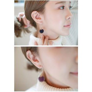 Anting Korea Fashion Import Hoops Simple Pompom