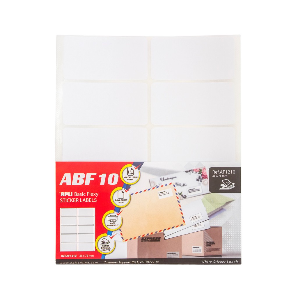 

[Store] APLI Basic Flexy (ABF) White Labels 38 X 75MM 100 unit #AF1210