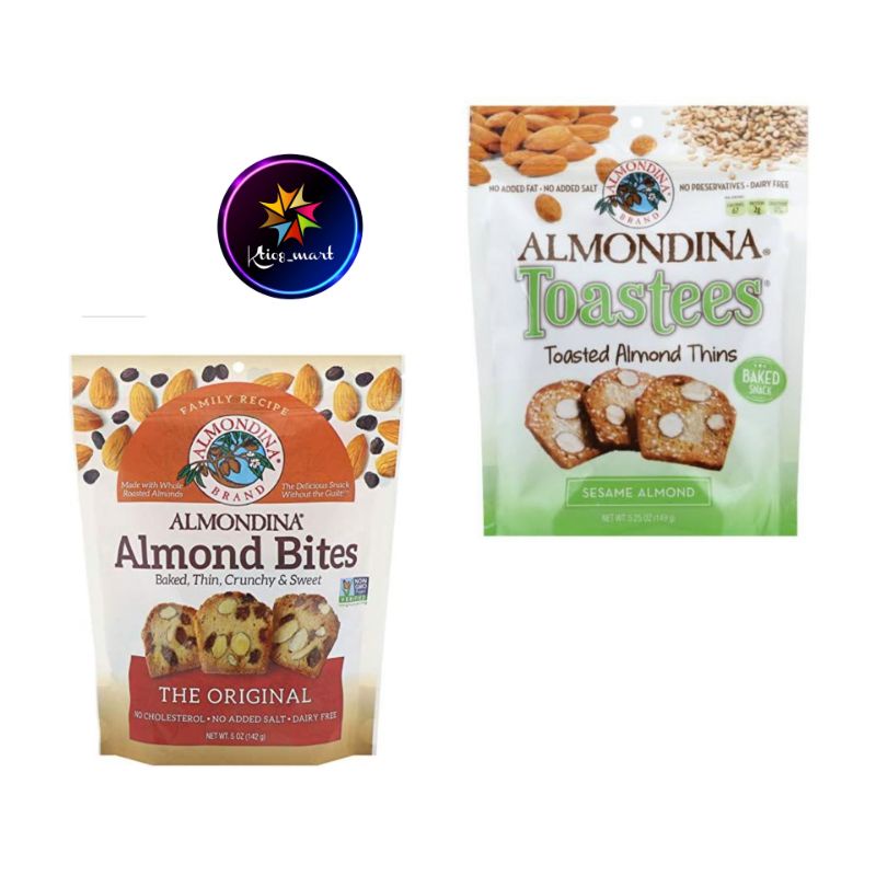 

Almond Bites 149gr The Original/Toastees Almond Thins/Biskuit Import