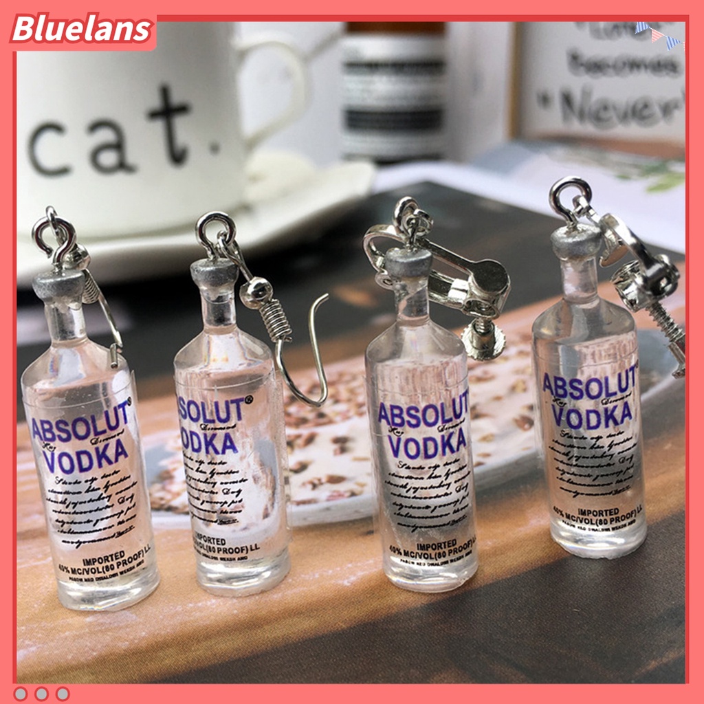 1 Pasang Anting Bentuk Botol Minum Mini Gaya Elegan Untuk Kencan