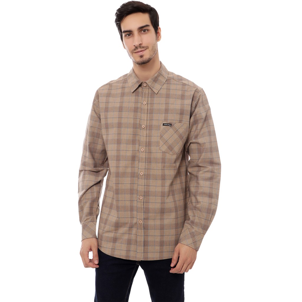 Cottonology Trustin Long Brown Shirt | Shopee Indonesia