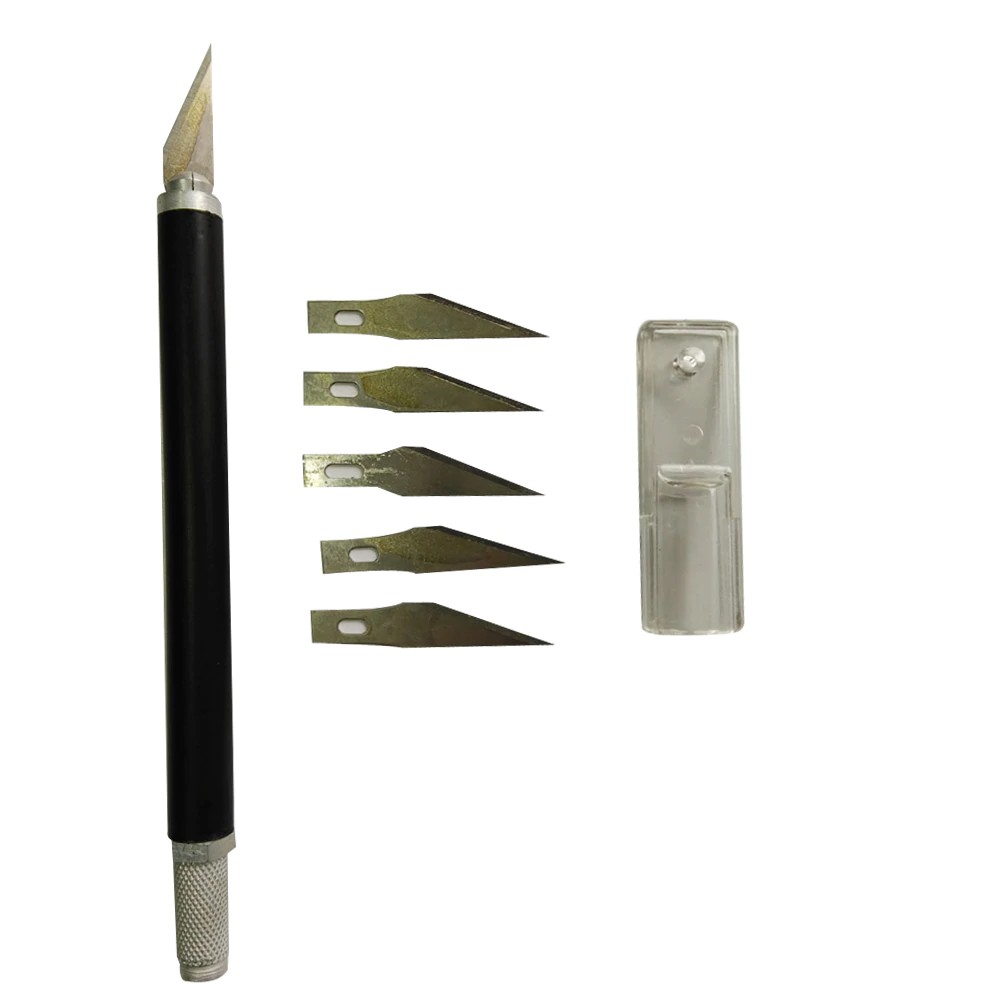 

GRATIS ONGKIR Metal Handle Hobby Knife/Cutter Knife /Craft Knife / Pen Cutter+5pcs Blade Knives Set