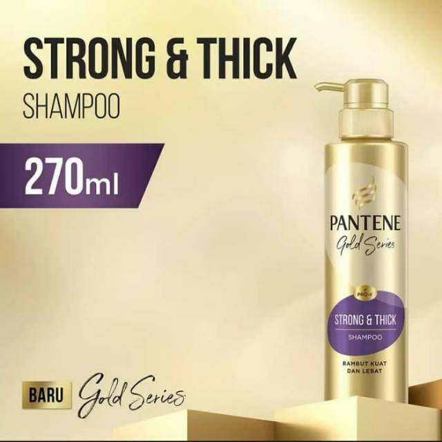 Pantene Shampoo Pro-V Gold Series Strong &amp; Thick Rambut Kuat