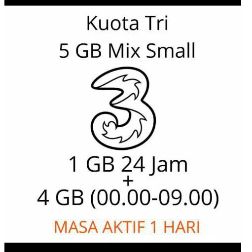 kuota tri 5 GB 1 Hari