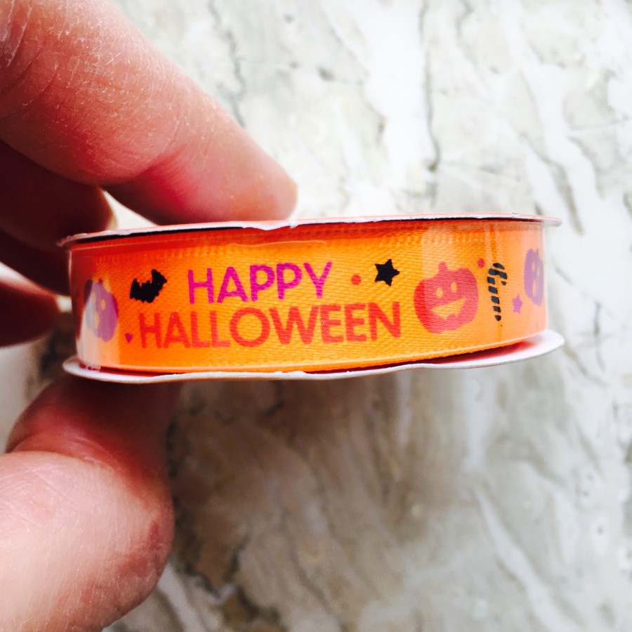 

Happy HALLOWEEN Fall Autumn Trick or Treat Party Decoration Gift Present Ribbon Pita Kado