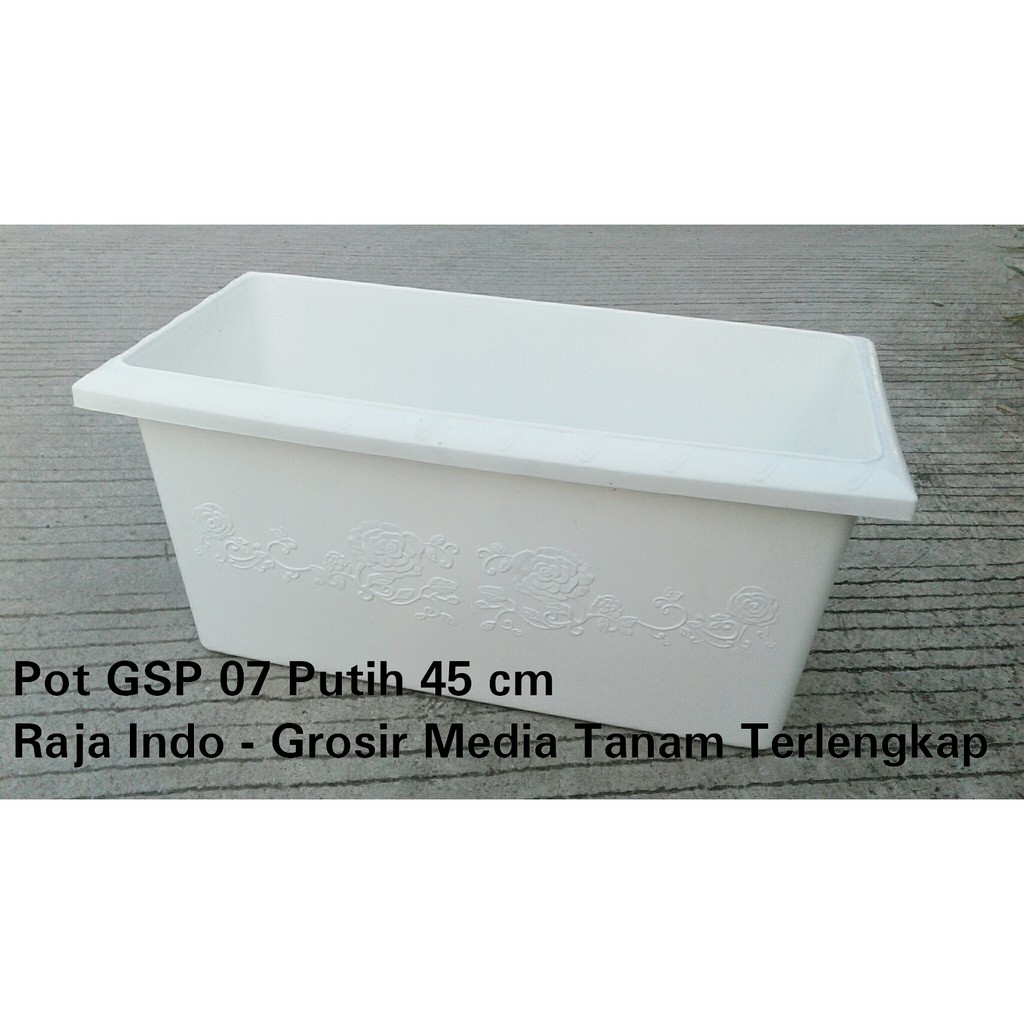 3pcs Pot Kotak Panjang Gsp 07 Putih 48 Cm Pot Plastik 48cm Bibit Bunga Kotak Putih