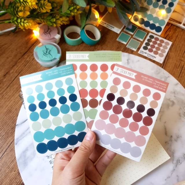 Sticker Party Sticker Dot Mini Transparan Bulat Warna Sticker Party Sticker Dot Mini Transparan Bulat Warna