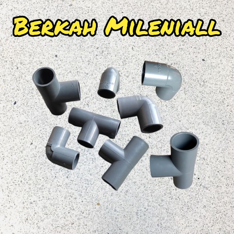 Keni pipa pvc T tee pipa air pvc 1/2 inch 3/4 inch tebal