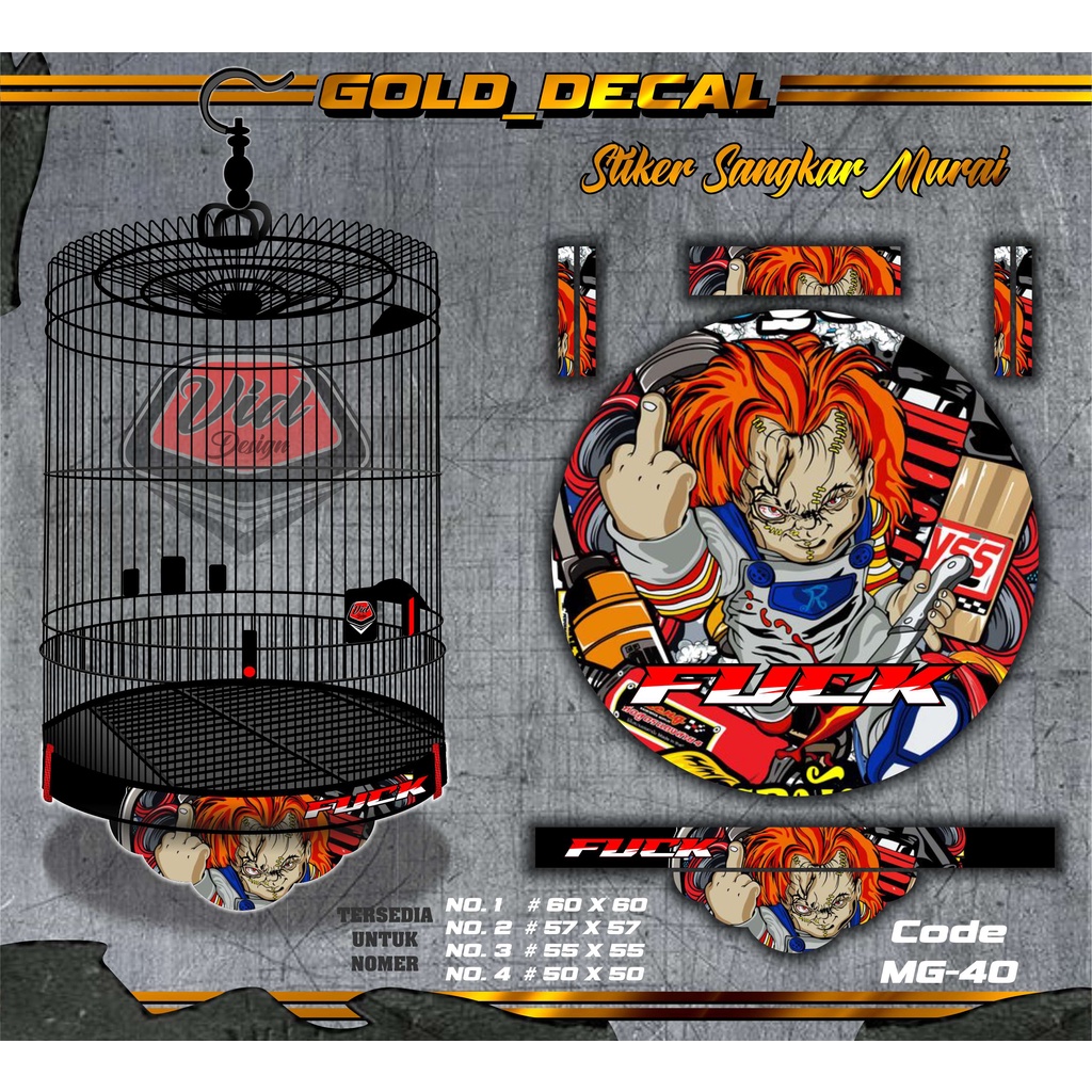 Decal Sangkar Murai Sticker Tebok Murai Tebok Kandang Murai Batu No 1 2 3 4