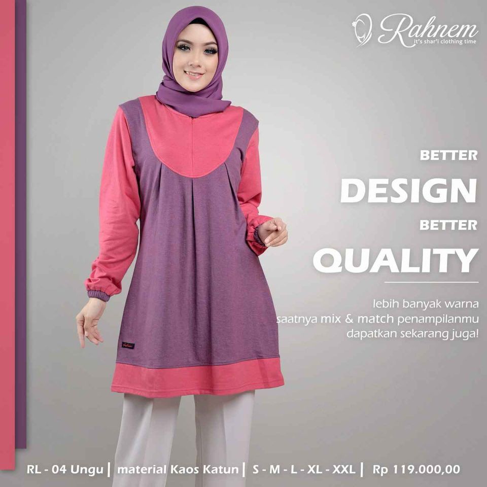 BLUS ATASAN KAOS RAHNEM RL 04 UNGU | HARGA MURAH