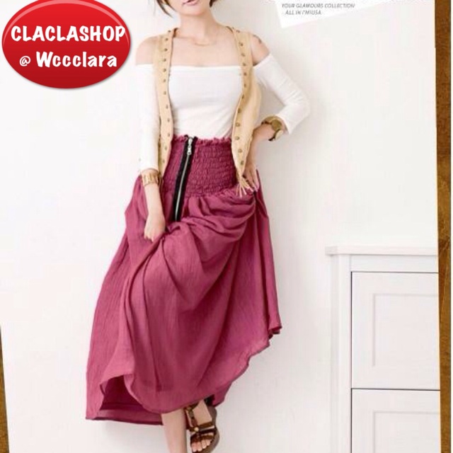 Rok Panjang Wanita Cewek Fashion Import Korea | Rok Muslim | Long Skirt Women-Ready (B9-140)