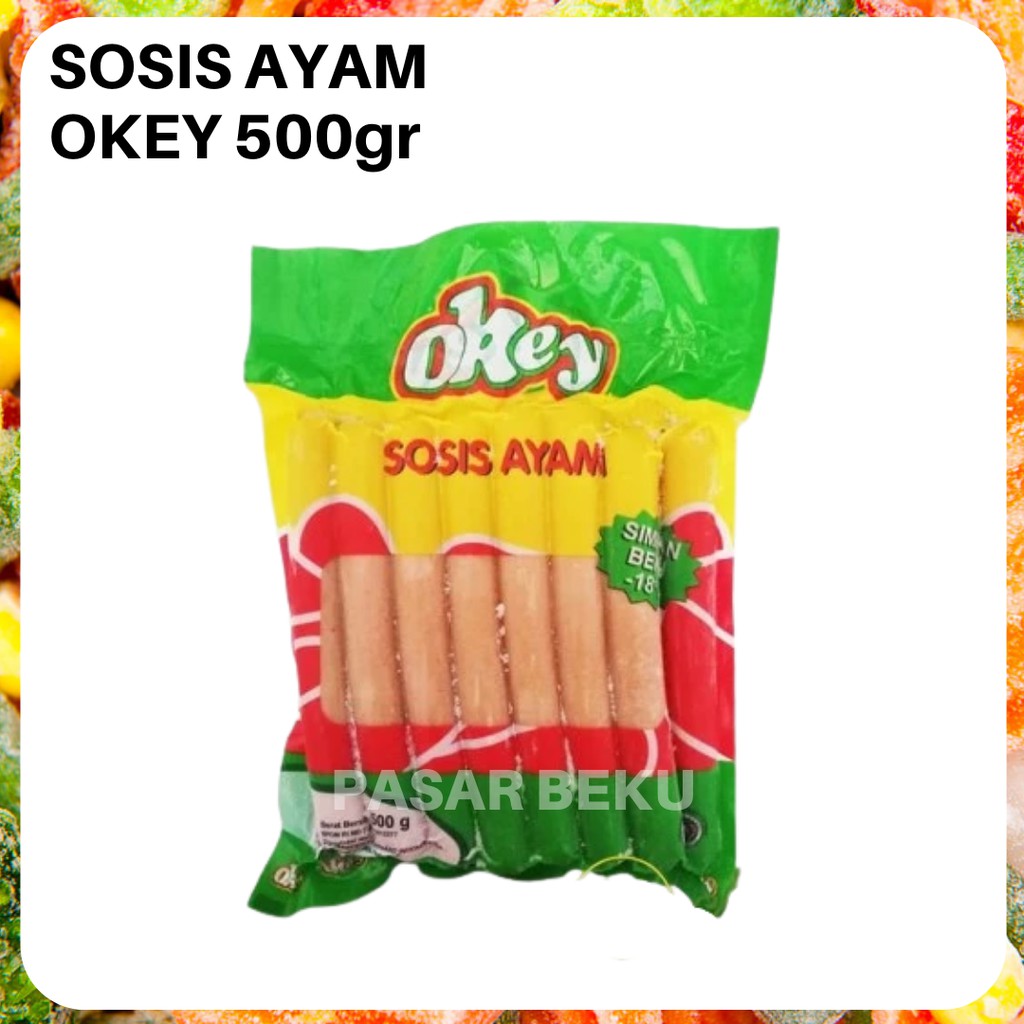 

(Khusus AREA SUMBAR) Sosis Ayam Okey Frozen 500gr Cemilan Seafood Frozenfood Padang