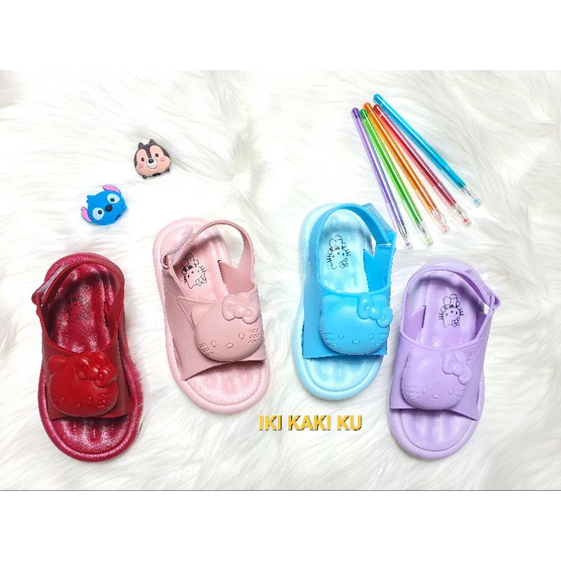 SANDAL GUNUNG ANAK PEREMPUAN HELLO KITTY CEWEK TALI BELAKANG MOKAYA 1638 HK LET BAHAN KARET FULL