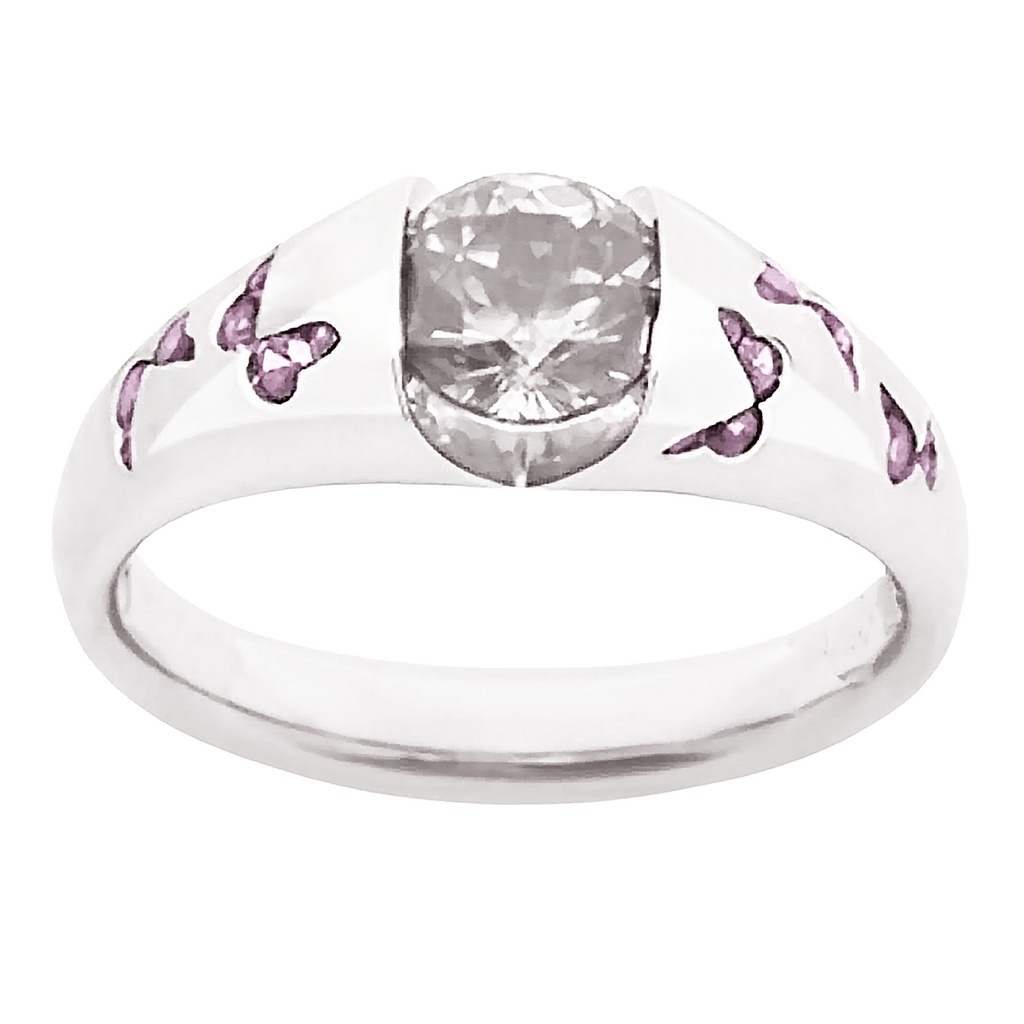 Hu Hu Hu Hu Hu Alat Bantu Pasang Kacamata♡ Butterfly Cincin Bahan Alloy Motif Kupu-Kupu Dengan Cubic Zirconia Untuk Wanita