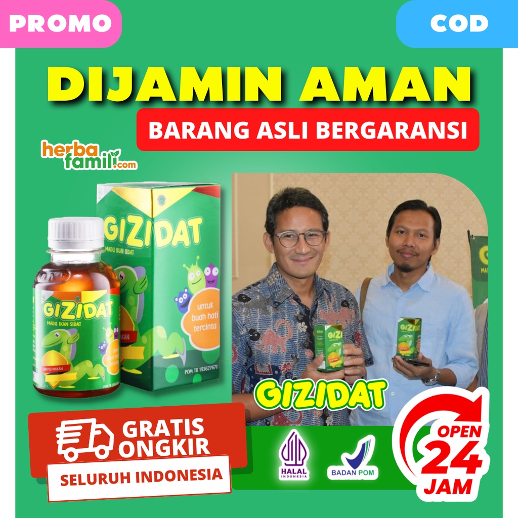 GIZIDAT 100% ORIGINAL | Vitamin Anak/Bayi Nafsu Makan Ori Official Store Asli Penambah Nafsu Makan Anak Secara Alami GIZIDAT