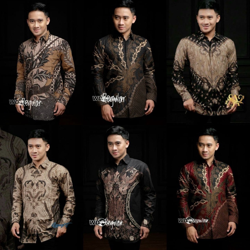 Atasan Batik Pria Lengan Panjang Kenongo Hem Padi Pekalongan M L XL butikdian