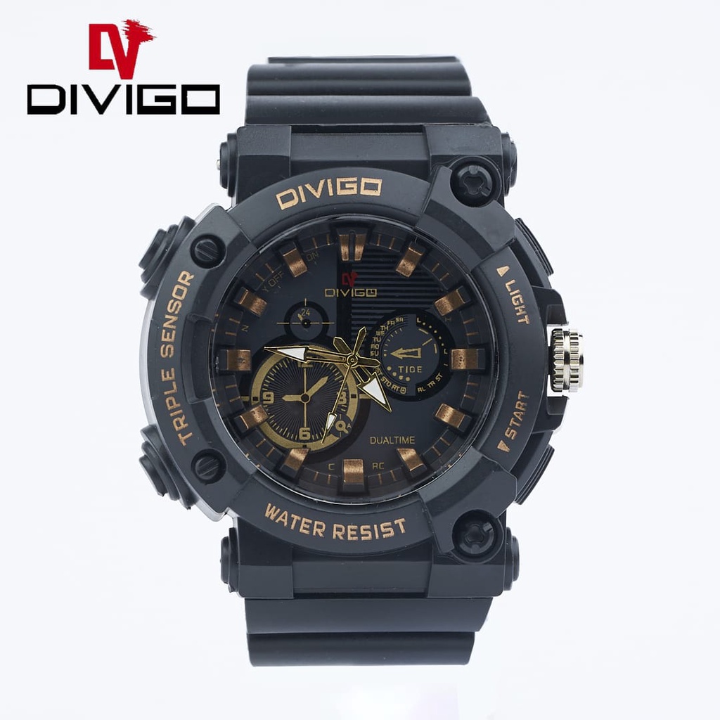 Beta0909 Jam Tangan Pria Divigo Analog Sport Strab Rubber Tahan Air D-21