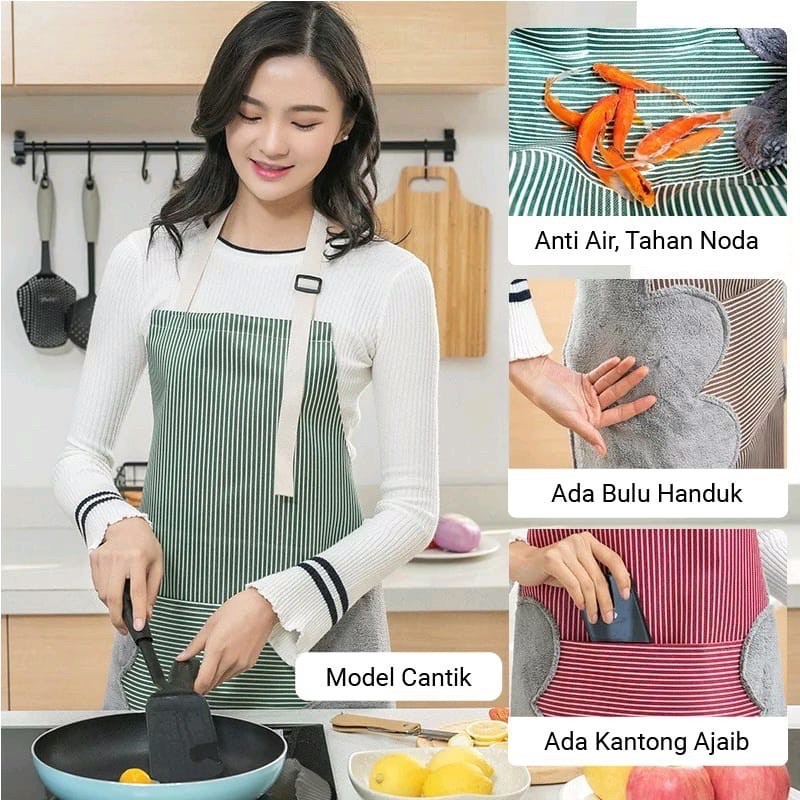 Apron Coraline Apron Masak Waterproof - BUY 1 GET 1