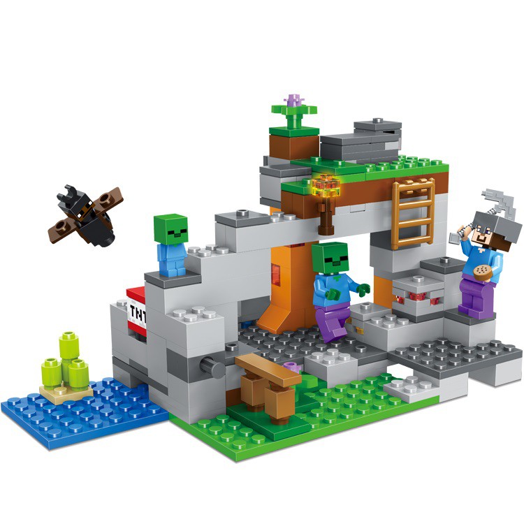Mountain cave spider mountain cave lego minecraft,837 bricks minecraft the zombie cave compatible lego