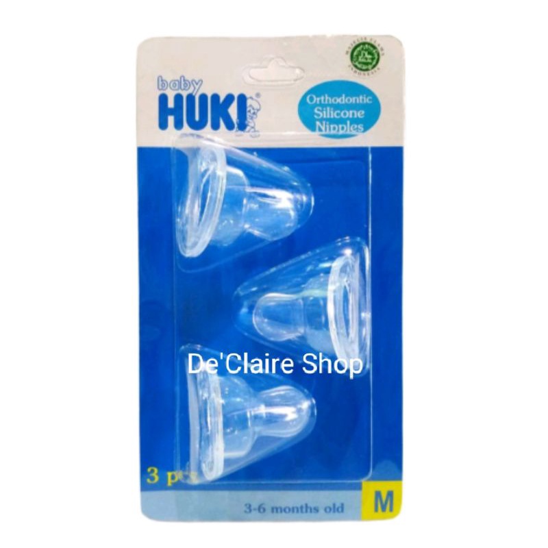 Huki Orthodontic Silicon Nipples Blister Dot Gepeng isi 3-M