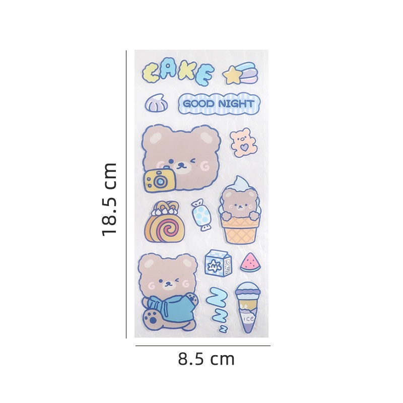 5 Lembar Stiker Desain Kartun Lucu Model Anti-Air Untuk Dekorasi