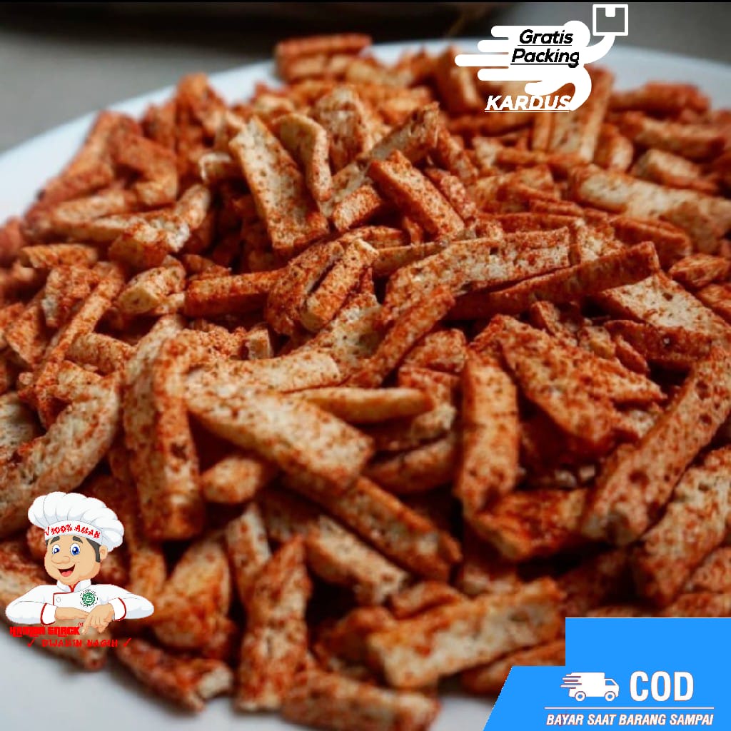 500g Basreng Stik PEDAS jajanan jadul | makanan ringan - basreng pedas - snack kiloan - basreng-B,STK PDS POLOS